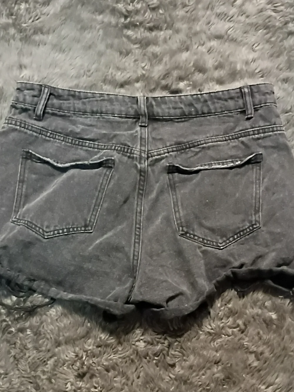 Women's Distressed Black Denim Shorts